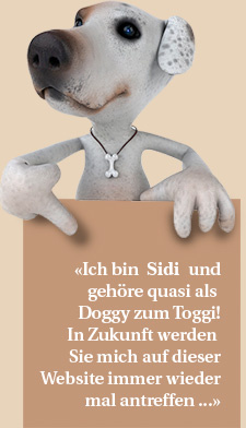 Noby hält Tafel